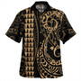 Hawaii Polynesian Combo Dress And Shirt Hawaiian Map Kakau Style Golden