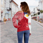 Philippines Off Shoulder Sweatshirt Polynesian Flag With Coat Of Arms