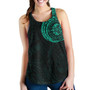 Polynesian Women Racerback Tank - Polynesian Tattoo Style Version 2 Turquoise