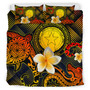 Northern Mariana Islands Polynesian Bedding Set - Lauhala Turtle Plumeria Tropical