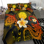 Northern Mariana Islands Polynesian Bedding Set - Lauhala Turtle Plumeria Tropical