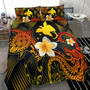 Papua New Guinea Polynesian Bedding Set - Lauhala Turtle Plumeria Tropical