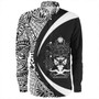 Solomon Islands Long Sleeve Shirt Coat Of Arm Lauhala White Circle