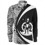 Vanuatu Long Sleeve Shirt Coat Of Arm Lauhala White Circle