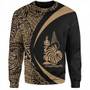 New Caledonia Sweatshirt Coat Of Arm Lauhala Gold Circle