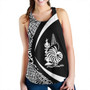 New Caledonia Women Tank Coat Of Arm Lauhala White Circle