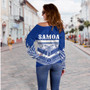 The Samoan Chief Off Shoulder Sweatshirt Blue