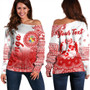 Tonga Off Shoulder Sweatshirt Custom Pattern Ngatu With Paisley Style