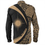 Marshall Islands Long Sleeve Shirt Coat Of Arm Lauhala Gold Circle