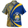 Nauru Hawaiian Shirt Coat Of Arm Lauhala Circle