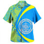 Palau Hawaiian Shirt Coat Of Arm Lauhala Circle
