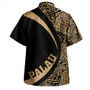 Palau Hawaiian Shirt Coat Of Arm Lauhala Gold Circle