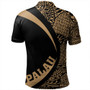 Palau Polo Shirt Coat Of Arm Lauhala Gold Circle