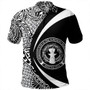 Northern Mariana Islands Polo Shirt Coat Of Arm Lauhala White Circle