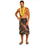Chuuk Lavalava - Custom Chuuk Coat Of Arms With Turtle Blooming Hibiscus Gold
