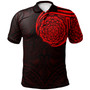 Polynesian Polo Shirt - Polynesian Flowers Tattoo Style