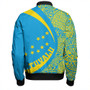 Tuvalu Bomber Jacket Coat Of Arm Lauhala Circle