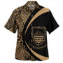 Tuvalu Hawaiian Shirt Coat Of Arm Lauhala Gold Circle