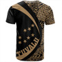 Tuvalu T-Shirt Coat Of Arm Lauhala Gold Circle