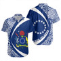 Cook Islands Short Sleeve Shirt Coat Of Arm Lauhala Circle