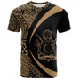 Cook Islands T-Shirt Coat Of Arm Lauhala Gold Circle