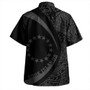 Cook Islands Hawaiian Shirt Coat Of Arm Lauhala Gray Circle