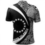 Cook Islands Polo Shirt Coat Of Arm Lauhala White Circle