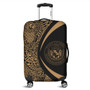 Hawaii Luggage Cover Coat Of Arm Lauhala Gold Circle