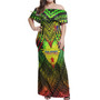 Philippines Polynesian Woman Off Shoulder Long Dress - Custom Hope Begins In Your Home Reggae Style