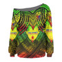 Philippines Women Off Shoulder Sweater - Custom Hope Begins In Your Home Reggae Style