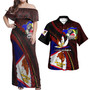 American Samoa Combo Dress And Shirt - American Samoa State Flag And Marijuana Leaf Polynesian Style