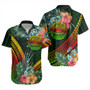American Samoa Short Sleeve Shirt Polynesian Tropical Style Flower
