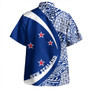 New Zealand Hawaiian Shirt Coat Of Arm Lauhala White Circle