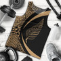 New Zealand Tank Top Silver Fern Lauhala Gold Circle