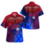 Samoa Polynesian Hawaiian Shirt - Samoa Coat Of Arms with Lauhala Tribal Pattern