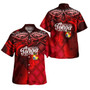 Tonga Polynesian Hawaiian Shirt - Tonga Coat Of Arms with Lauhala Tribal Pattern