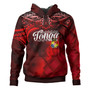 Tonga Polynesian Hoodie - Tonga Coat Of Arms with Lauhala Tribal Pattern