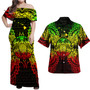 Hawaii Polynesian Combo Dress And Hawaiian Shirt - Hawaii Map With Turtle Polynesian