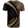 French Polynesia T-Shirt Coat Of Arm Lauhala Gold Circle