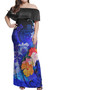 Samoa Combo Dress And Hawaiian Shirt - Polynesian Humpback Whale Blue