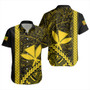 Hawaii Short Sleeve Shirt Tribal Polynesian Kanaka Maoli Yellow