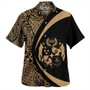 Tonga Hawaiian Shirt Coat Of Arm Lauhala Gold Ver 2 Circle