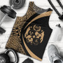 Tonga Tank Top Coat Of Arm Lauhala Gold Ver 2 Circle