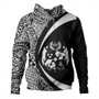 Tonga Hoodie Coat Of Arm Lauhala White Ver 2 Circle