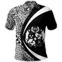 Tonga Polo Shirt Coat Of Arm Lauhala White Ver 2 Circle