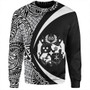 Tonga Sweatshirt Coat Of Arm Lauhala White Ver 2 Circle