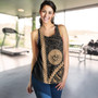 Hawaii Women Tank Tribal Polynesian Coat Of Arms Gold