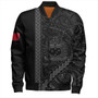 Samoa Bomber Jacket Tribal Polynesian Coat Of Arms Gray