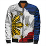 Philippines Bomber Jacket Eagles Filipino Sun Flag Grunge Style