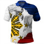 Philippines Polo Shirt Eagles Filipino Sun Flag Grunge Style